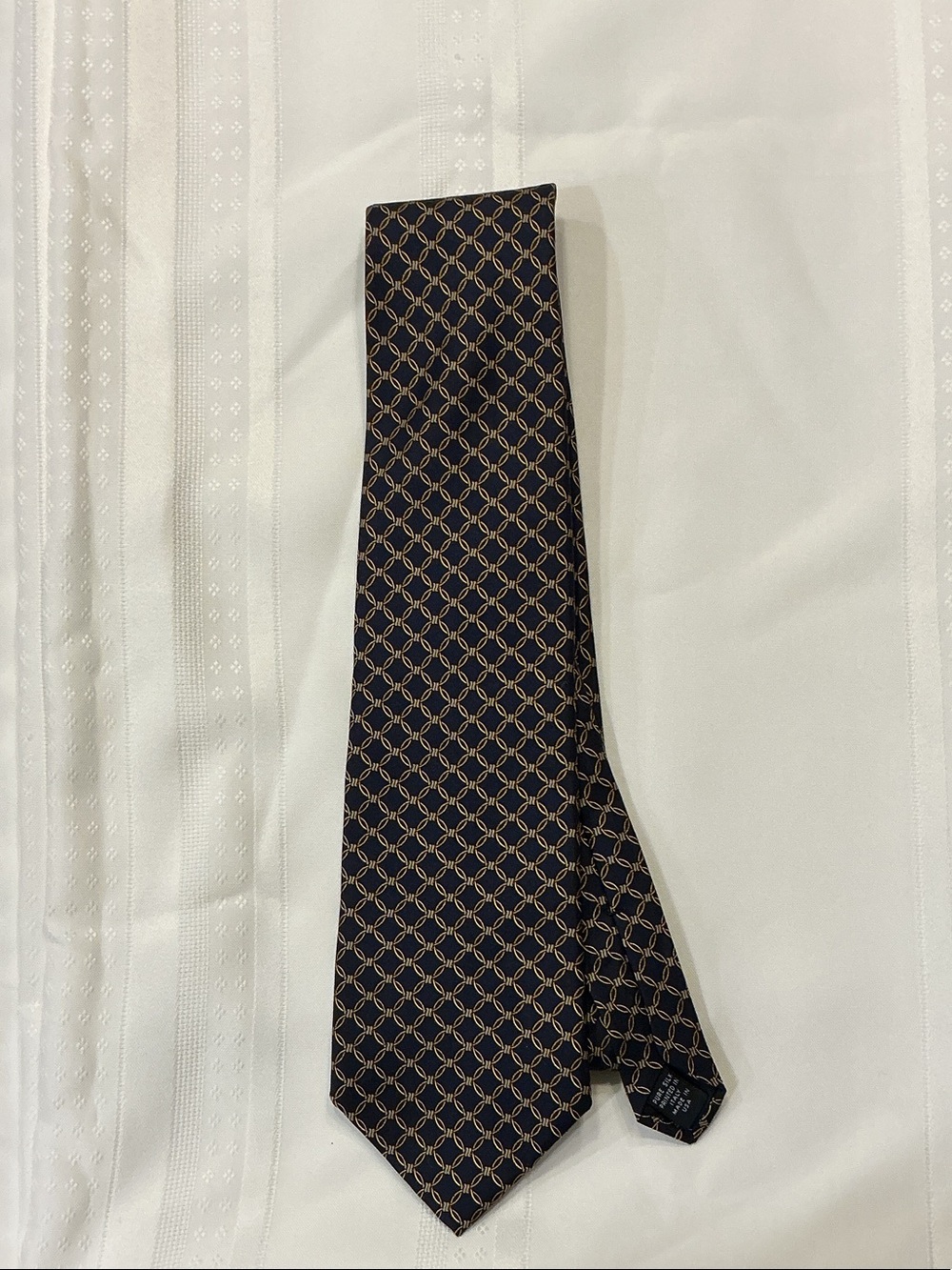 Brooks Brothers Makers Classic Men's Navy Geometric Silk Tie